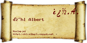 Öhl Albert névjegykártya