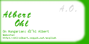 albert ohl business card